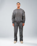 STONE WASHED DISTRESSED CREWNECK