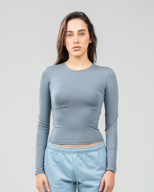 IRON GREY LONG SLEEVE TOP