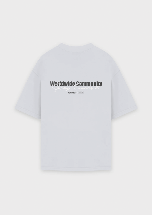 LIGHT GREY WORLDWIDE COMMUNITY T-SHIRT