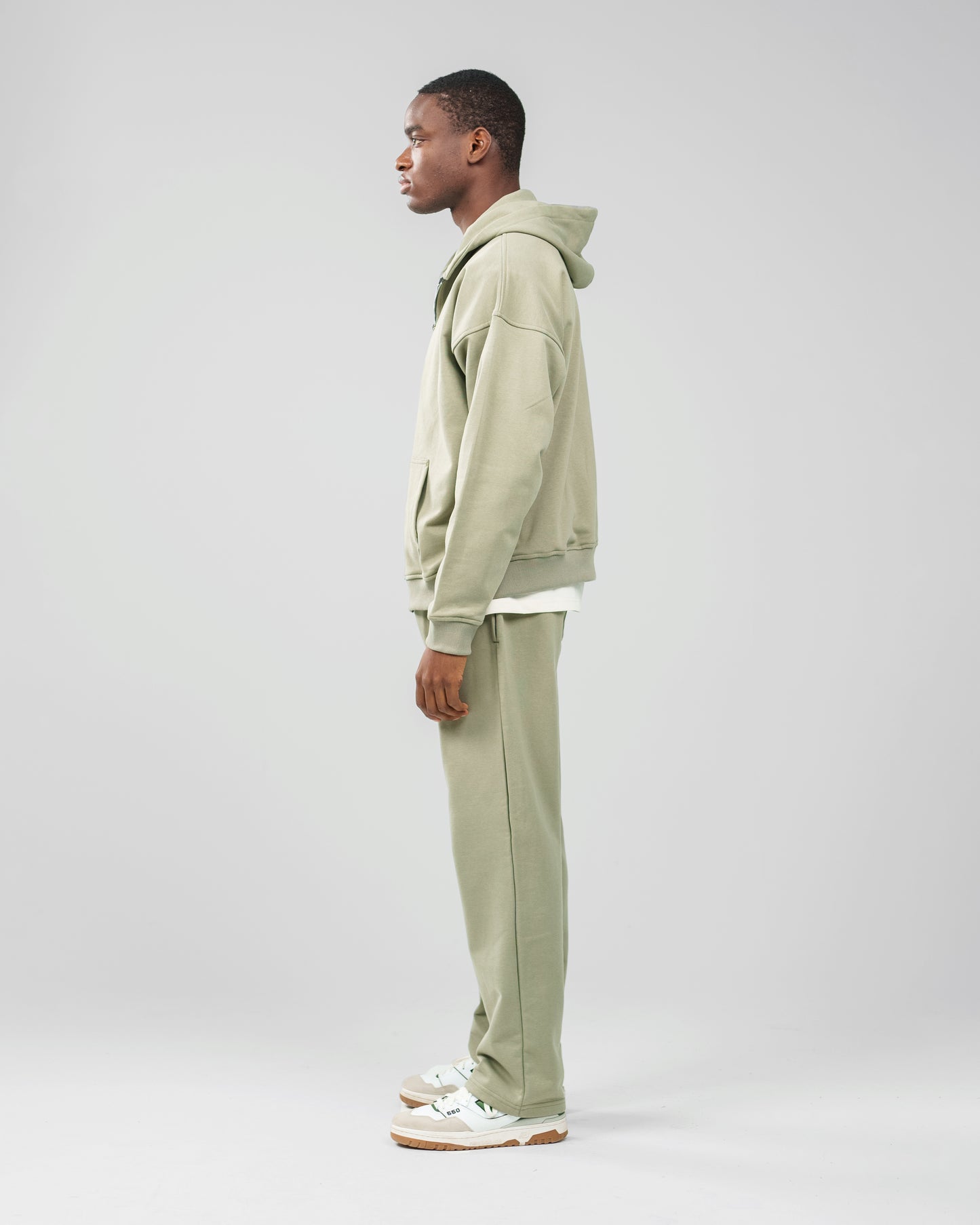 SOFT OLIVE GREEN ZIP UP