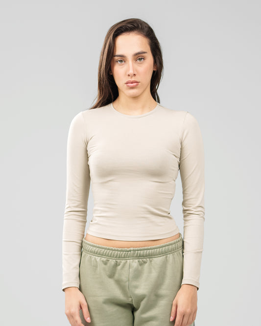 SAND BEIGE LONG SLEEVE TOP