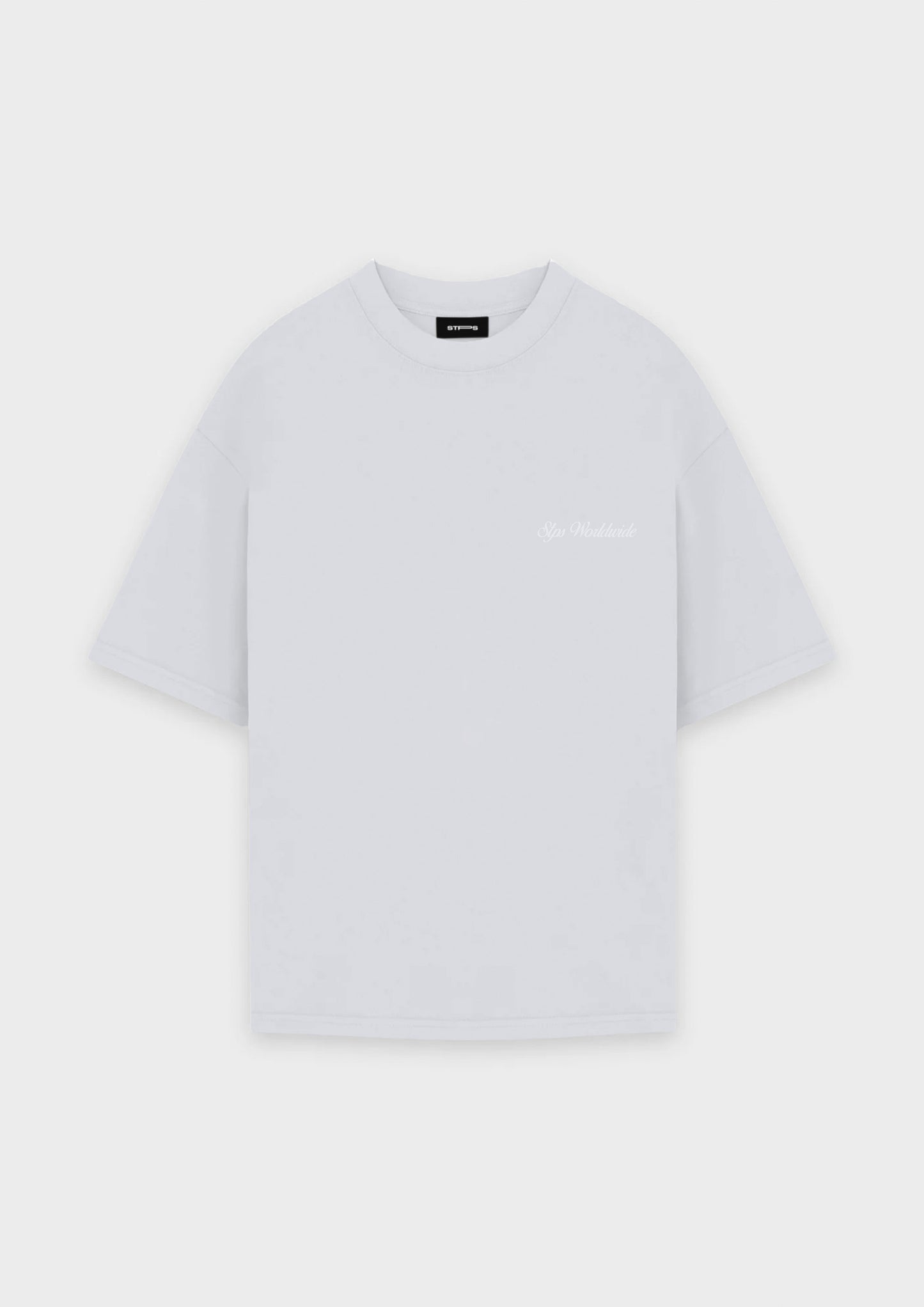 LIGHT GREY WORLDWIDE EMBROIDERED T-SHIRT