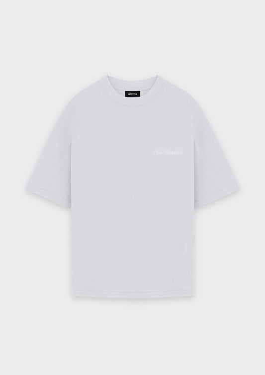 LIGHT GREY WORLDWIDE EMBROIDERED T-SHIRT