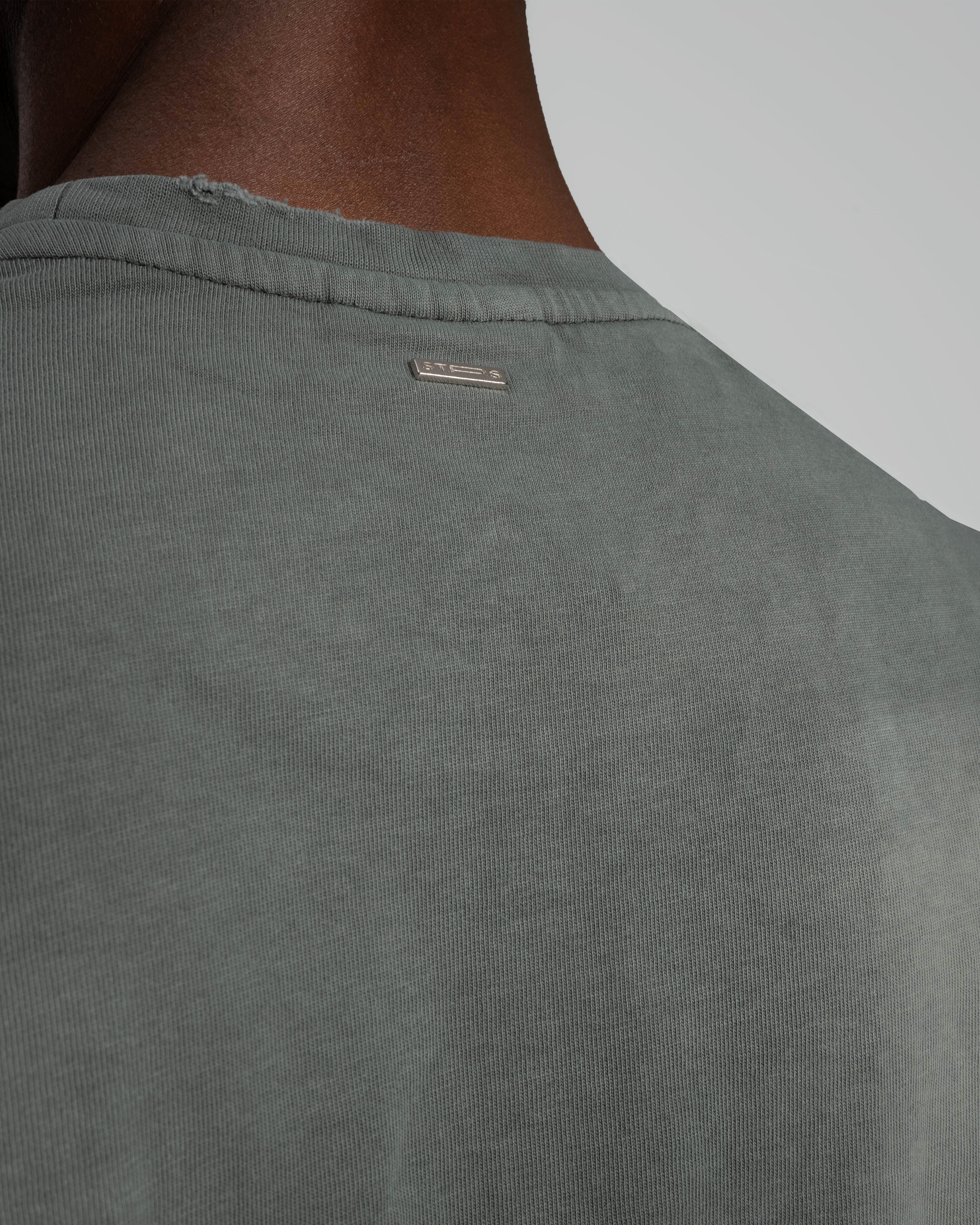 DARK SAGE GREEN STONEWASHED T-SHIRT