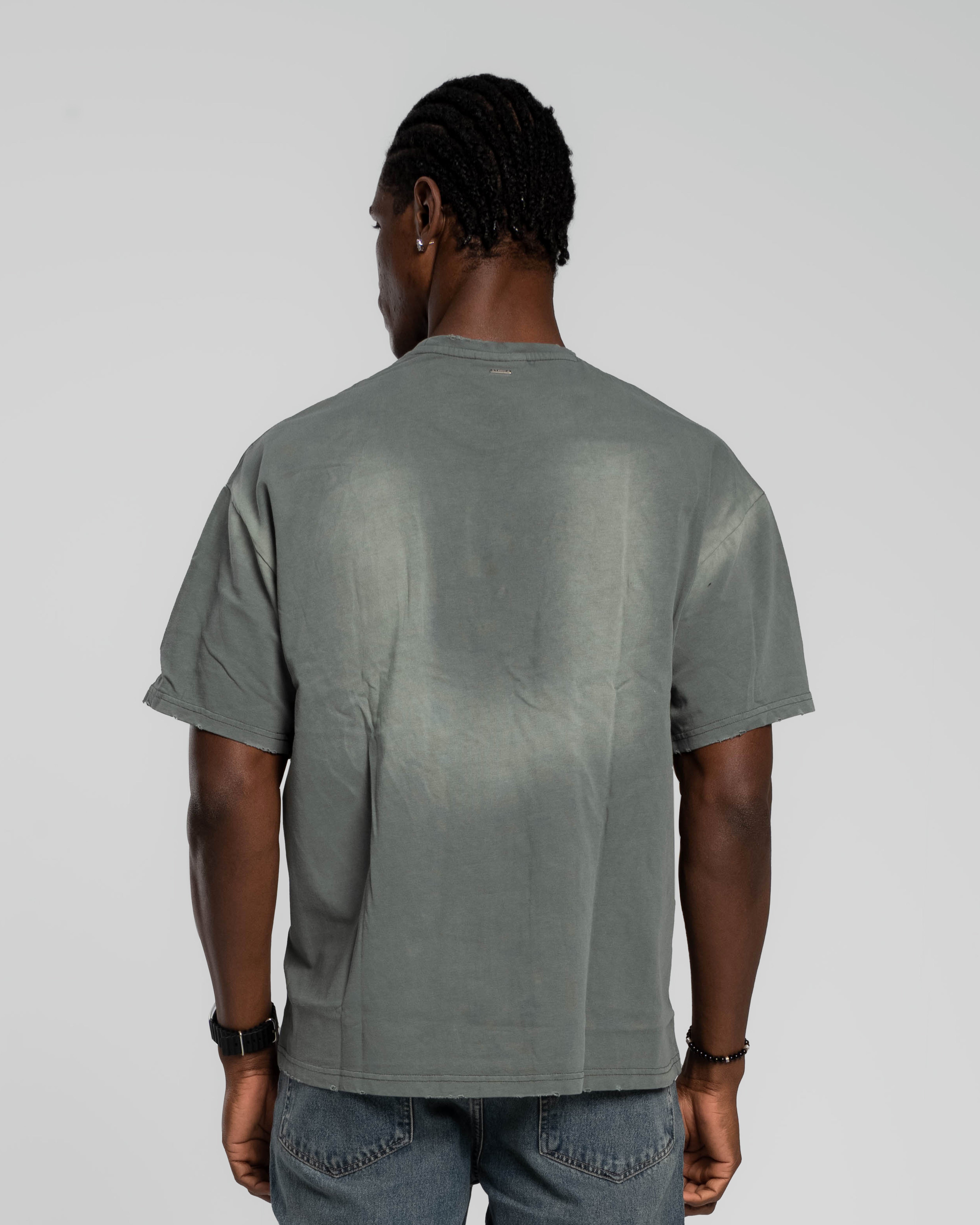 DARK SAGE GREEN STONEWASHED T-SHIRT