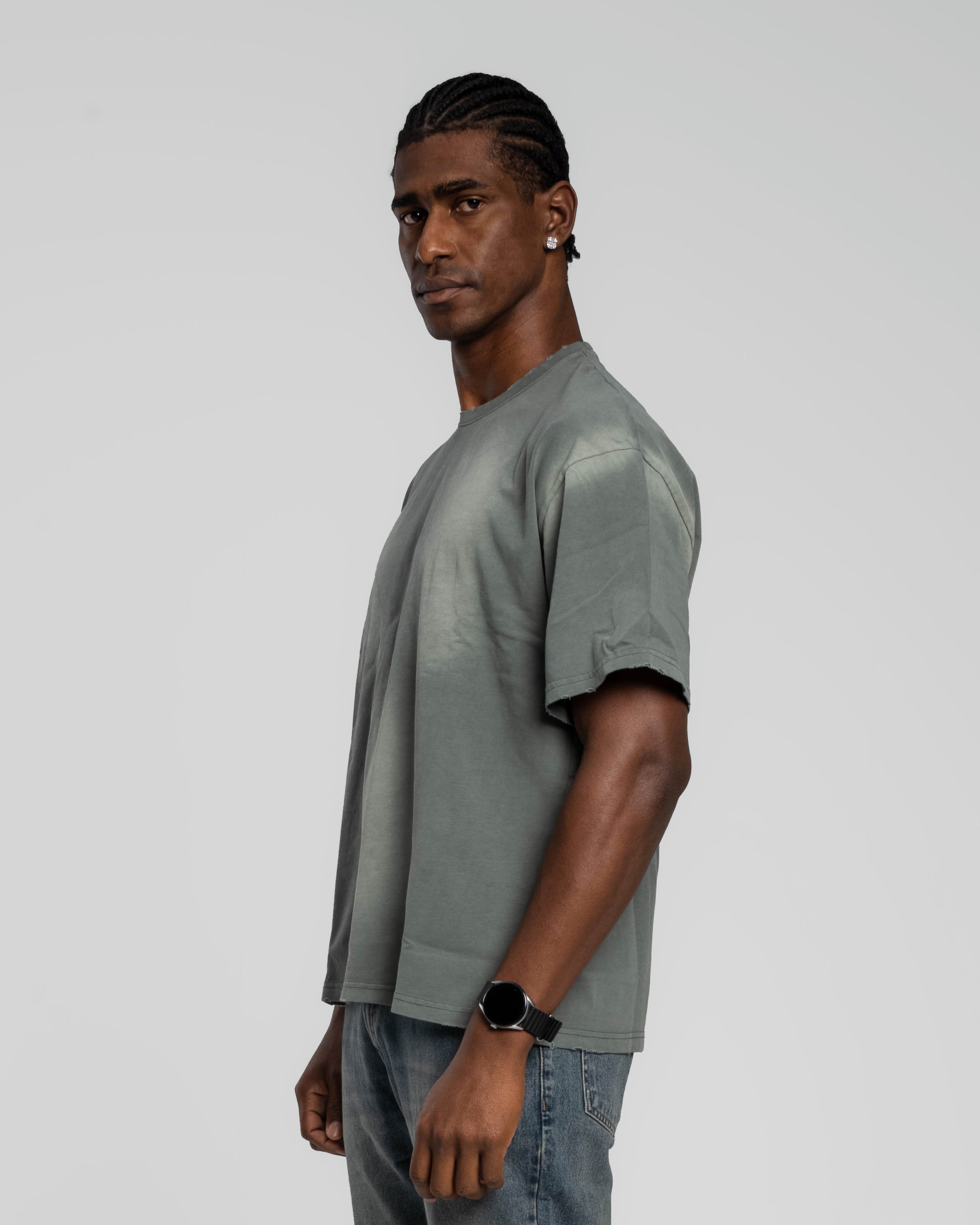 DARK SAGE GREEN STONEWASHED T-SHIRT