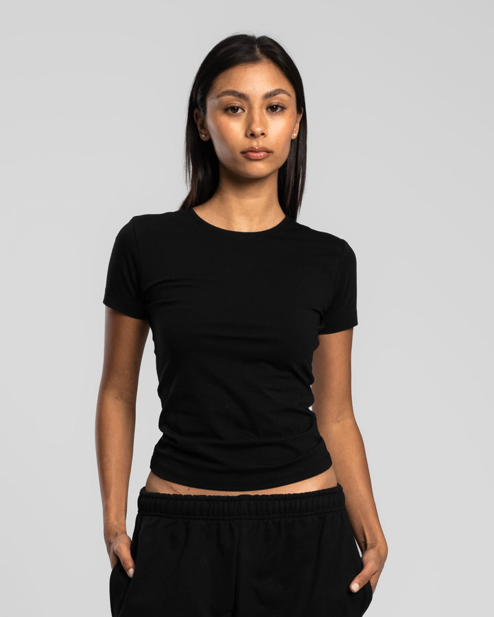 BLACK SHORT SLEEVE TOP