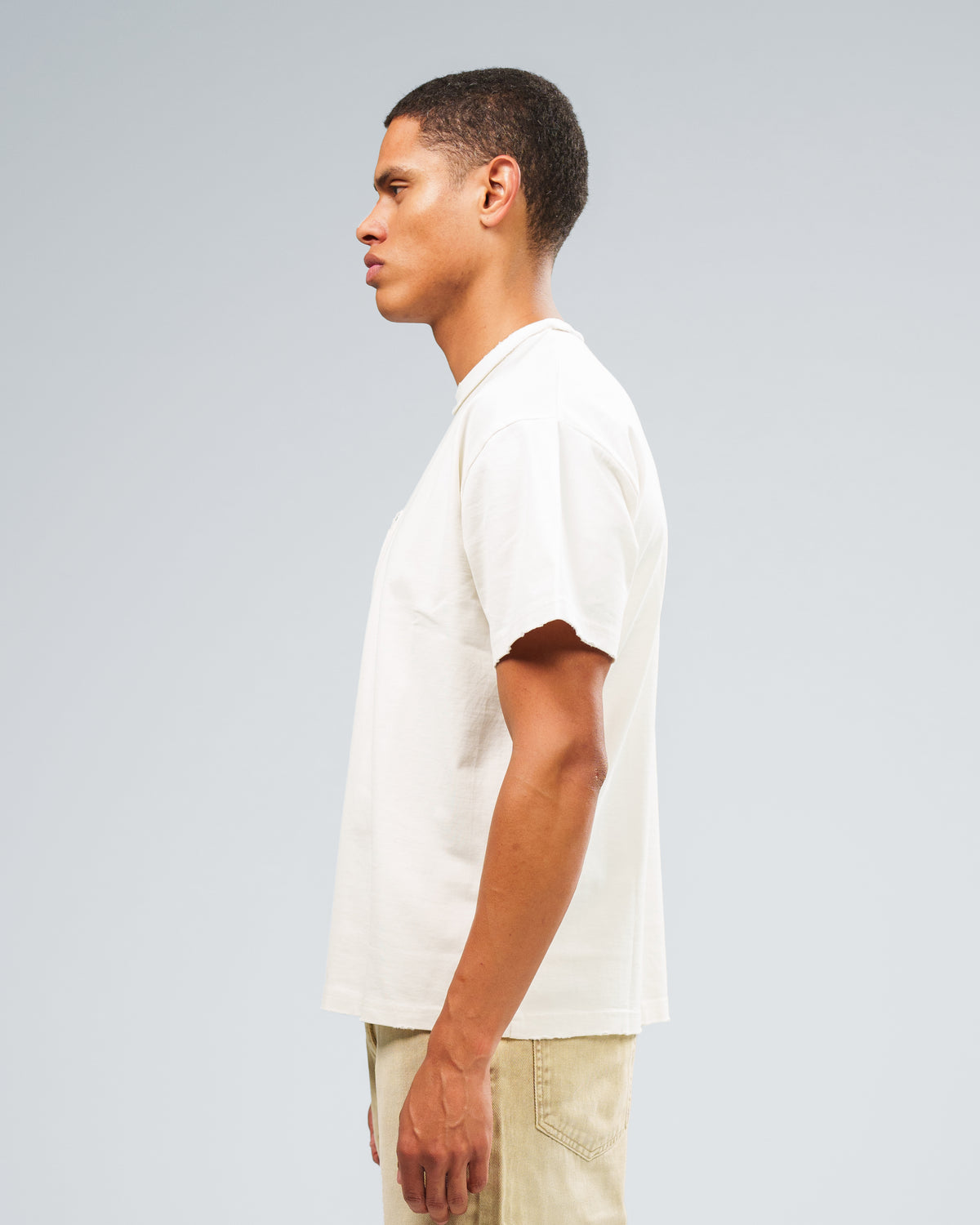 STONE WASHED DOUBLE POCKET T-SHIRT